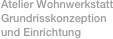 Atelier Wohnwerkstatt
Grundrisskonzeption
und Einrichtung